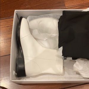 opening ceremony white leather ankle boots
